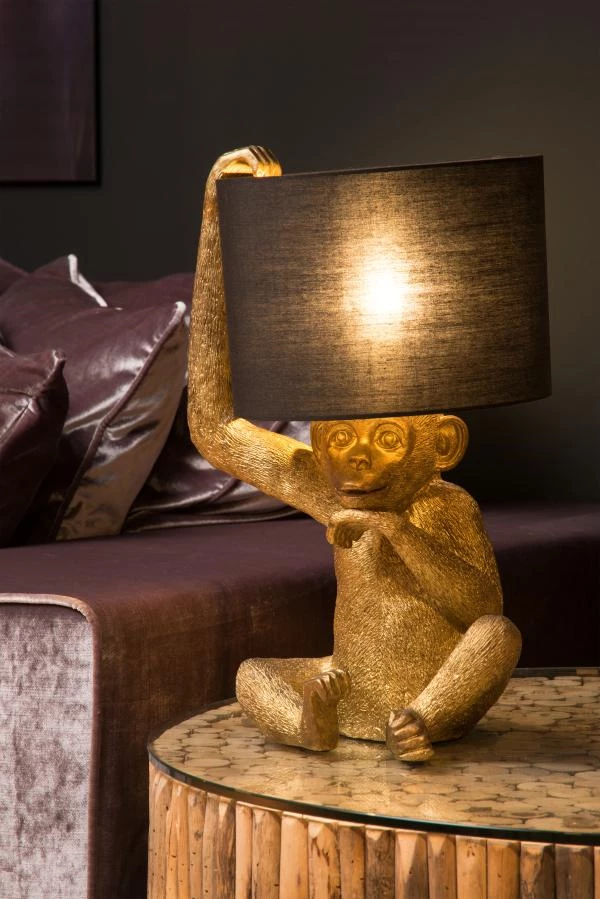 Lucide EXTRAVAGANZA CHIMP - Lampe de table - Ø 30 cm - 1xE14 - Noir - ambiance 2